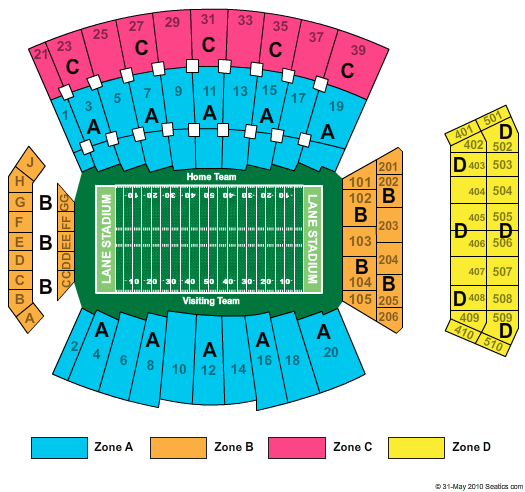 Lane Stadium Football Zone Seating Chart